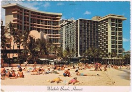 Postcard Waikiki Beach Royal Hawaiian Outrigger &amp; Surfrider Hotels - £3.12 GBP