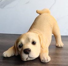 Realistic Adorable Crouching Fawn Golden Retriever Puppy Pet Dog Figurine - $31.99