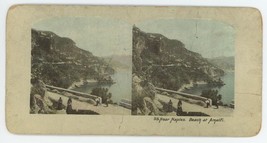 c1900&#39;s Colorized Stereoview Coastline Near Naples. Beach at Amalfi Italy - £7.46 GBP