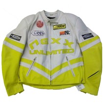 Nexx Unlimited Racing Men&#39;s Leather Jacket, NEX-0962 YELLOW-WHITE - £482.89 GBP