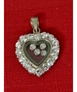 Sterling Silver CZ Heart Pendant With loose cz inside New - $175.40 MXN