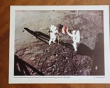 Vintage NASA 11x14 Photo/Print 69-HC-685 Armstrong &amp; Aldrin Erect The US... - £9.59 GBP