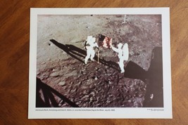 Vintage NASA 11x14 Photo/Print 69-HC-685 Armstrong &amp; Aldrin Erect The US... - $12.00
