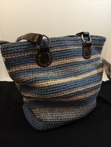 Vintage Kmart Supertote 3 Organizational Items Included Blue &amp; Beige Striped NWT - £9.49 GBP