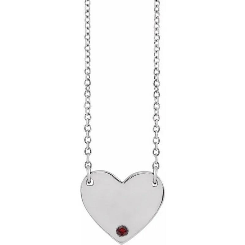 Primary image for Sterling Silver Mozambique Garnet Heart Necklace