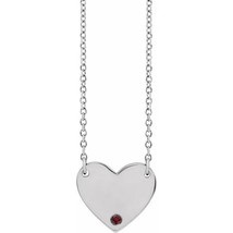 Sterling Silver Mozambique Garnet Heart Necklace - £101.93 GBP