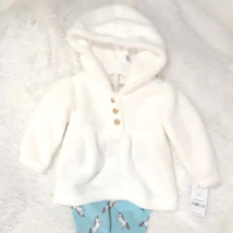 CARTER&#39;S BABY 2pc Long Sleeve Hooded Top &amp; Pants Set, &quot;BABY GIRL&quot; (Size ... - $12.21