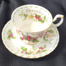 Royal Albert Cup &amp; Saucer December Christmas Rose Flower Of The Month Series - £19.37 GBP