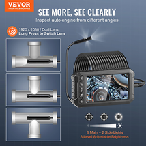 VEVOR Endoscope Camera with Lights Triple Lens Borescope 49.2FT Cable 5&quot;... - £52.25 GBP