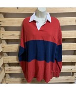 Vintage Pebble Beach Long Sleeve Polo Shirt Men’s Size Large Red Blue KG JD - €12,80 EUR