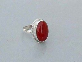 Anello a forma ovale in corallo rosso naturale da 5 carati Anello fatto ... - £89.72 GBP