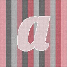 Pepita Needlepoint Canvas: Letter A Rose Stripes, 10&quot; x 10&quot; - $78.00+