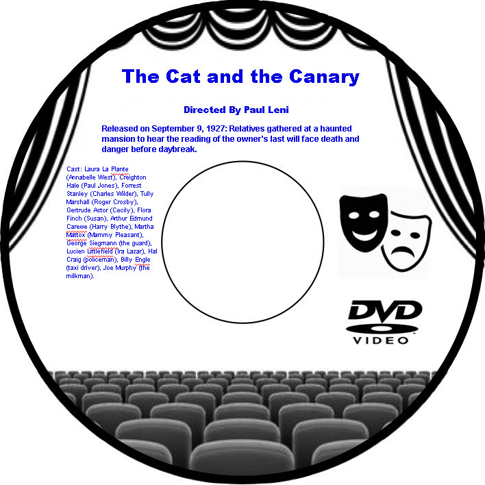 The Cat and the Canary 1927 DVD Movie Comedy Laura La Plante Creighton Hale Forr