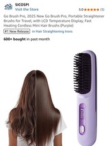 Portable Straightener Brush - Gobrush Pro Cordless Mini Hair Straightene... - €29,84 EUR