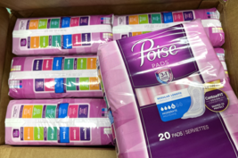 Poise Pads Lot Regular Length Moderate Absorbency Bladder Leaks 6 x 20 =... - $37.61