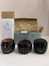 NIB PartyLite Set of 3 Pumpkinhead Tealight Candle Trio Halloween 3 Colors - £21.46 GBP