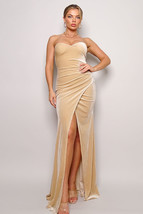 Strapless Sweetheart Maxi Velvet Dress L - £47.18 GBP+