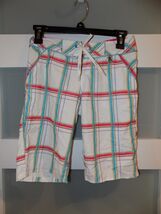Hurley White Plaid Long Board Surf Shorts Swim Bathing Suit Bottom Size 0 - $18.90