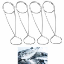 4 Pc Stainless Steel Fish Mouth Jaw Spreader Opener Camping Hanging Pot Hook 8&quot; - £30.10 GBP