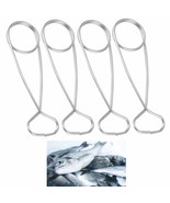 4 Pc Stainless Steel Fish Mouth Jaw Spreader Opener Camping Hanging Pot ... - £30.10 GBP