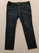 Mossimo Slim Skinny Blue Jeans Size 17 S/C Ripped Stretch Mid Rise Denim - $12.86