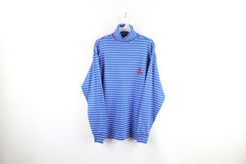 Vintage 90s Ralph Lauren Mens Medium CP RL-93 1993 Striped Turtleneck T-Shirt - £125.48 GBP