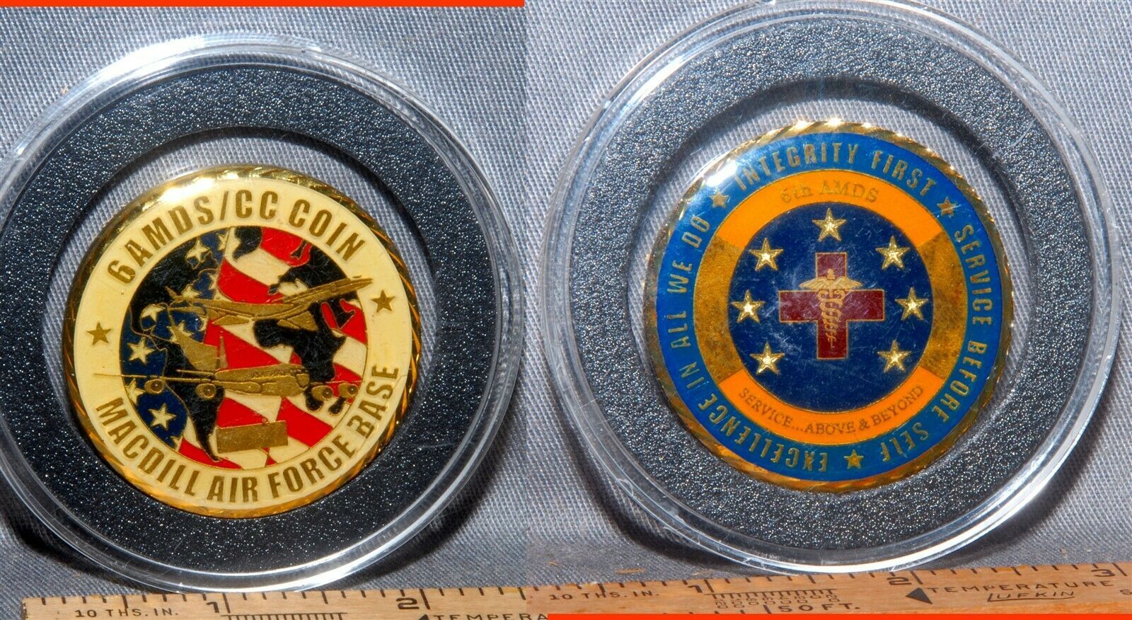 6TH AMDS AEROSPACE MEDICAL SQDRN CHALLENGE COIN! -BIG IN MULTICOLOR IN P... - $21.77