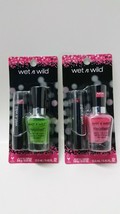 2 X Wet N Wild Mega Last Nail Polish &amp; Lipstick Set 39915 Pink &amp; Green 1... - $15.83