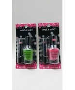 2 X Wet N Wild Mega Last Nail Polish &amp; Lipstick Set 39915 Pink &amp; Green 1... - £12.44 GBP