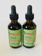 2 X MIELLE Organics Rosemary Mint Scalp &amp; Hair Strengthening Oil w/ Biotin 2oz - £15.50 GBP