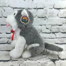 Chelsea Teddy Bear Co Husky Dog Plush Gray White Sitting Stuffed Animal Soft Toy - £9.28 GBP