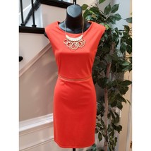 Kardashian Kollection Women Orange Back Cutout Zipper Waist Knee Length ... - $27.72