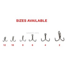 10 X Treble Fishing Hooks Steel Carbon Pike Salmon Trout Fishing Various... - $4.21+