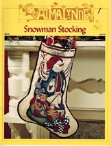 ✔️ SNOWMAN CHRISTMAS STOCKING Cross Stitch Leaflet Chart Alma Lynne - $5.99