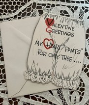 Rare VTG Orig Valentine Card Underpants Pantaloons Pun Anthropomorphic U... - $43.95