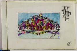 Vintage Drawing on Paper The City Study 6 Sketches ca 1970&#39;s tob - £309.95 GBP