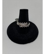 18kt Gold Plated 2 Row Simulated Diamond Band Ring Size 7 KG Wedding Eng... - $14.84
