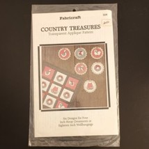 Christmas Country Treasures Applique Quilt Pattern 6 Hoop Ornaments 18&quot; ... - £6.15 GBP