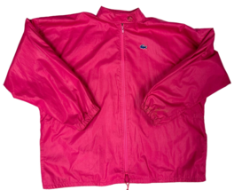 VTG Lacoste Fuchsia Pink Windbreaker Jacket Sz L Blue Alligator Logo 80s... - $118.75