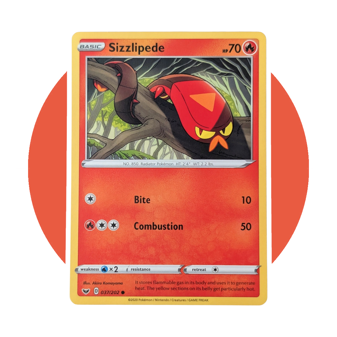 shiny sizzlipede pokemon card Common Card Type Sizzlipede S s4a 217/190 -