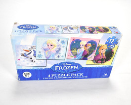 Disney Frozen 4 Jigsaw Puzzle Pack by Cardinal 12 x 4 Pieces Unused Open... - $15.83