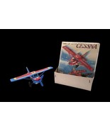 VTG MTU Korea N2077 Windup Cessna Tin Plastic Airplane HR 453 Blue Red P... - $29.99