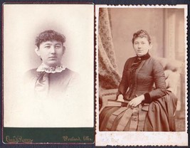 Georgia Cannell aka Mrs. L.W. Sanborn (2) Cabinet Photos - Bridgton, Maine - £27.57 GBP