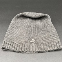 MK Michael Kors Womens Logo Knit Beanie Skull Cap Ski Hat Gray - £9.95 GBP