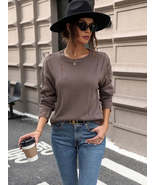 Perfee Cutout Round Neck Long Sleeve Sweater - $845.87 MXN Perfee Cutout Round Neck Long Sleeve Sweater - $845.87 MXN