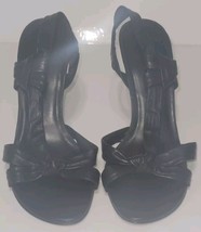 Aldo Womens Stilettos Black Leather Strappy Knot Heels Size 7.5 (38) No Box - $17.75