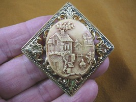 (CM58-9) Rebecca at the Well HOUSE CAMEO PIN Brooch jewelry pine resin r... - $34.58