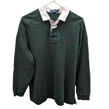 Vintage Polo Ralph Lauren Green Long Sleeve Rugby Elbow Patch Polo Shirt... - $179.99