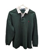 Vintage Polo Ralph Lauren Green Long Sleeve Rugby Elbow Patch Polo Shirt... - $247.46 CAD