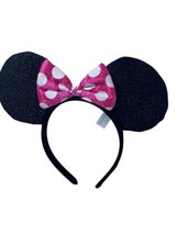 Disney Minnie Mouse Ears Pink Polka Dot Bow Headband - £3.93 GBP